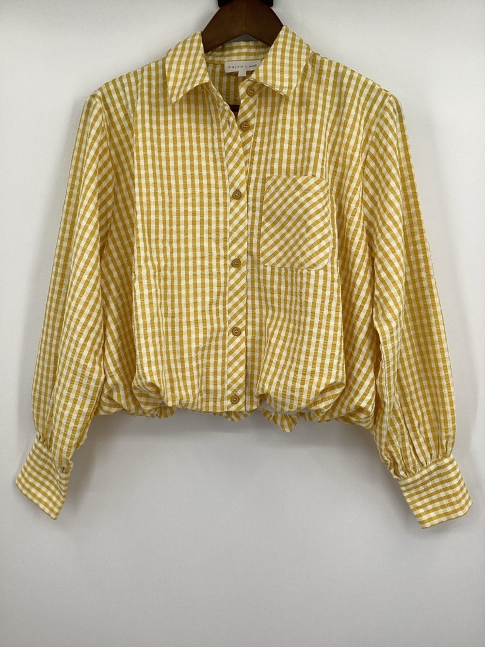 entro Yellow Gingham Button-Down Shirt